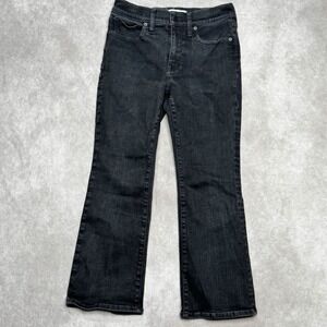 Madewell Black Mid Rise Kick Out Jeans Womens Size 28p Minimalist Capsule